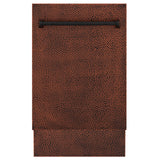 ZLINE 18" Tallac Series 3rd Rack Top Control Dishwasher with Traditional Handle, 51dBa [Color: Hand Hammered Copper]
