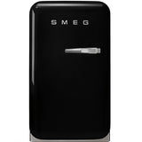Approx 16" 50's Retro Style Mini Refrigerator, Black, Left hand hinge