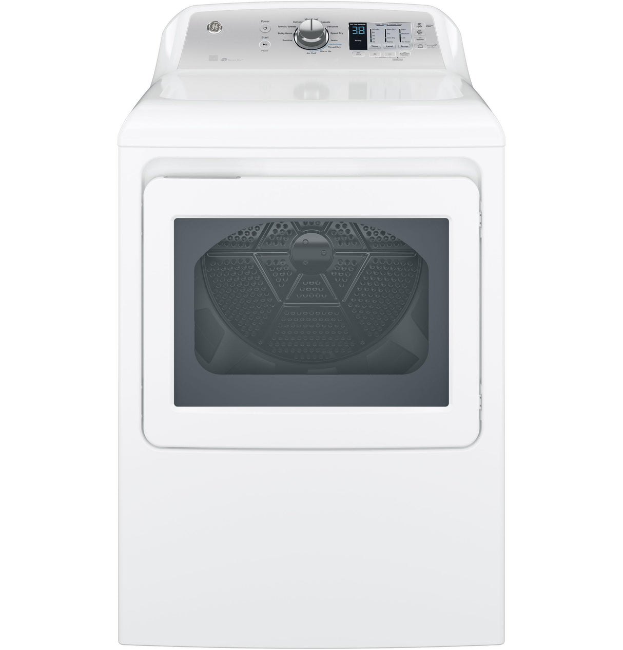 GE® ENERGY STAR® 7.4 cu. ft. Capacity aluminized alloy drum Gas Dryer with Sensor Dry
