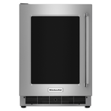 24" Undercounter Refrigerator with Glass Door and Metal Trim Shelves