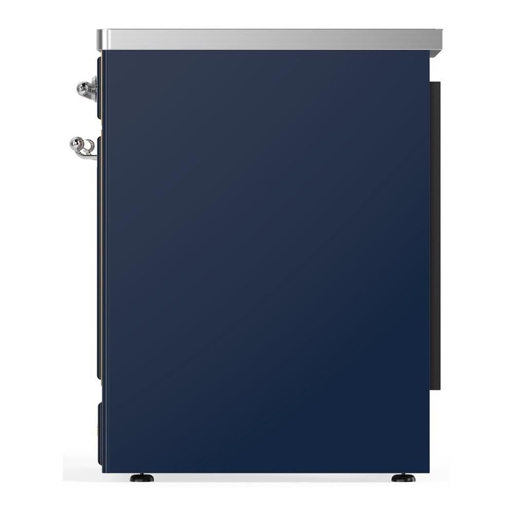 ILVE UMIB30QNR3MBC Majestic III 30 inch Induction Range with 4 Elements, 4 cu. ft. Oven Capacity (Solid Door, Midnight Blue, Chrome)