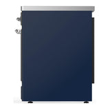 ILVE UMIB30QNR3MBC Majestic III 30 inch Induction Range with 4 Elements, 4 cu. ft. Oven Capacity (Solid Door, Midnight Blue, Chrome)