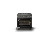 36"W. Sealed Burner Gas Range (Burner: 6b, Finish: Damascus Gray, Trim: Polished Chrome, Fuel: Natural Gas)