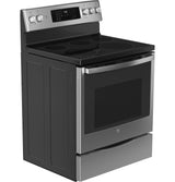 GE Profile™ ENERGY STAR® 30" Smart Free-Standing Electric Convection Fingerprint Resistant Range with No Preheat Air Fry