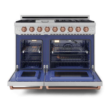 48 Inch Professional Lp Range With Pro-style Knobs In Stainless Steel/rose Gold  Gordon Ramsay Series