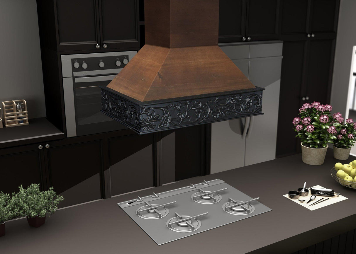 ZLINE 36" Wooden Wall Mount Range Hood in Antigua and Walnut (9373AR-36)
