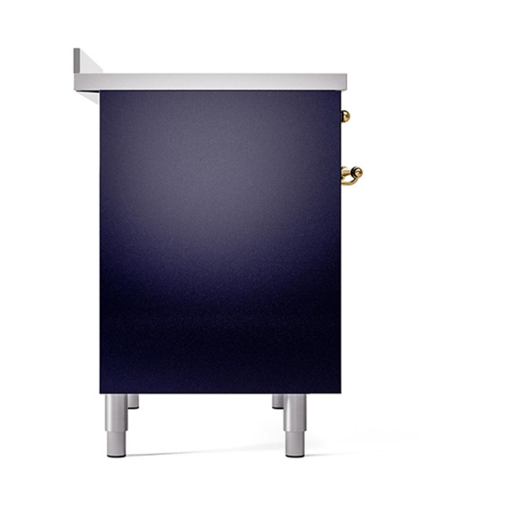 ILVE UNDI406QNMPMBG Nostalgie II Noblesse 40 inch Induction Range (Solid Door, Midnight Blue, Brass)