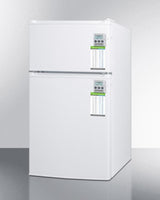 Compact Two-door Refrigerator-freezer With Two Side Locks, Temperature Alarm With External Display, and Hospital Grade Cord