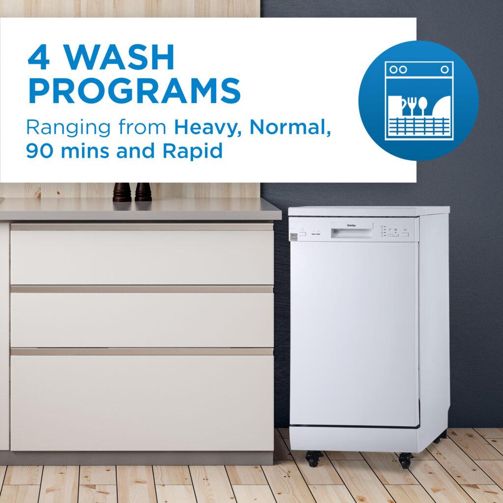 Danby 18" Wide Portable Dishwasher in White