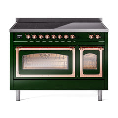 ILVE UNI486NMPEGP Nostalgie II Noblesse 48 inch Induction Range (Triple Glass Door, Emerald Green, Copper)