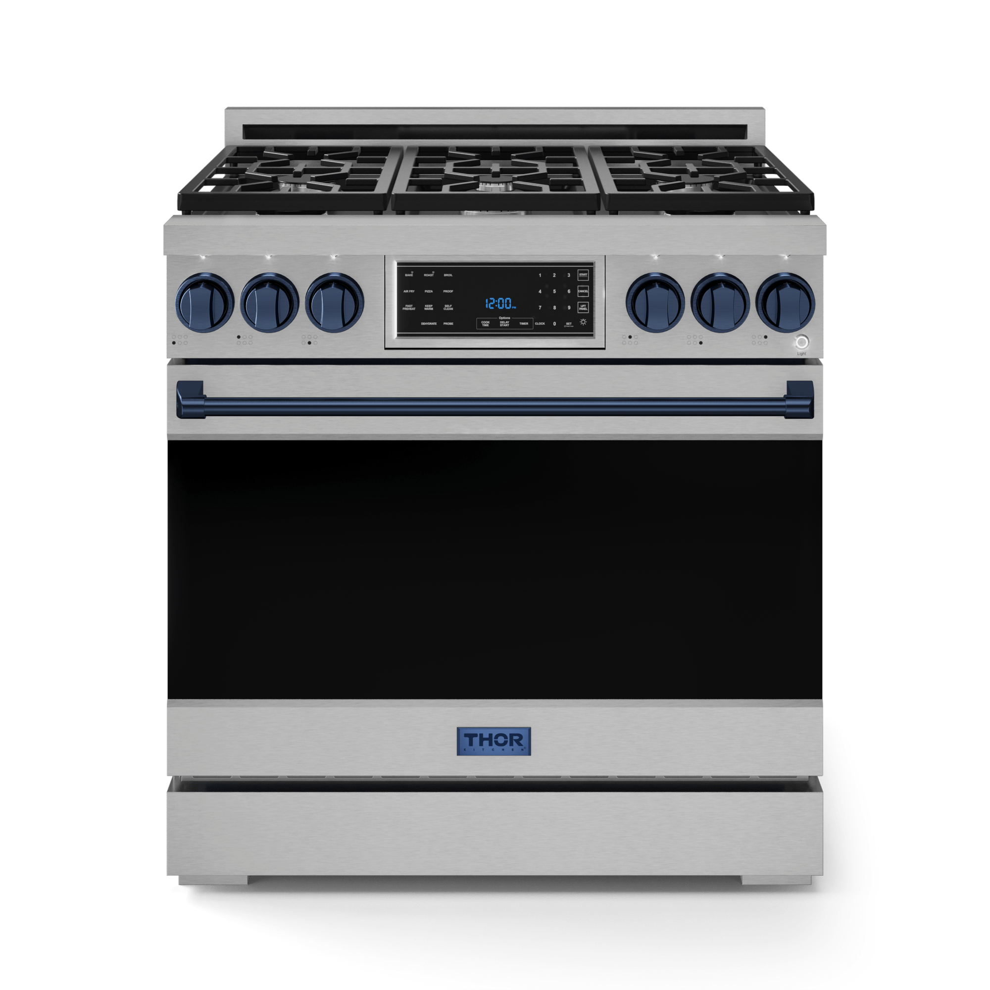 36 Inch Professional Lp Range With Tilt Panel Touch Control In Stainless Steel/navy Blue Gordon Ramsay Series