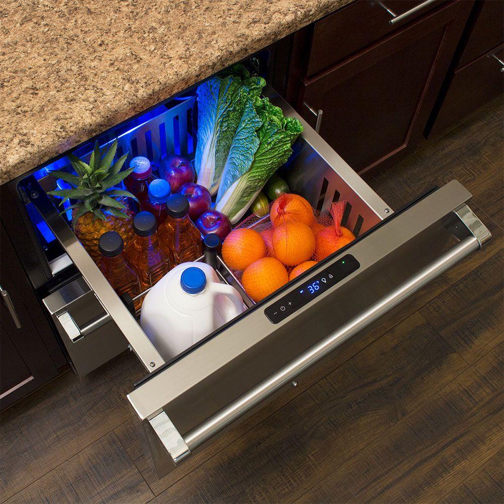 24-In Professional Built-In Refrigerated Drawers with Door Style - Stainless Steel, Door Swing - Field Reversible