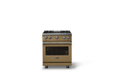 30"W. Sealed Burner Gas Range (Finish: Golden Hour, Trim: Polished Chrome, Fuel: Natural Gas)
