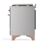 ILVE UM60FSNR3SSP Majestic III 60 inch Dual Fuel Range with 7 Burners, Griddle and French Top, Dual Function Burner with up to 25,000 BTU (Natural Gas, Triple Glass Door, Stainless Steel, Copper)