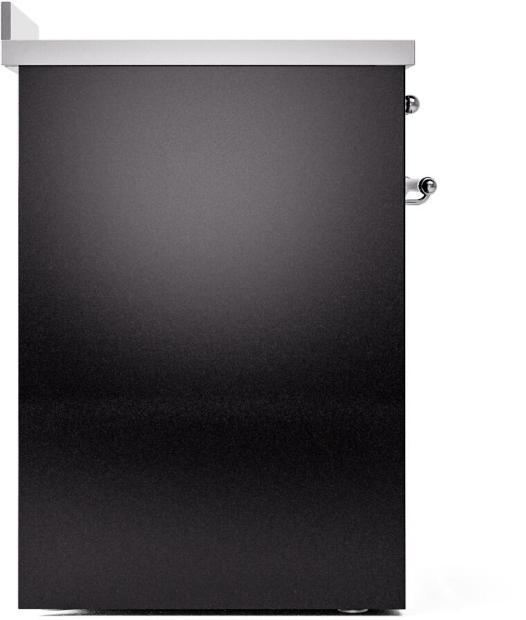 Nostalgie II 30 Inch Electric Freestanding Range in Glossy Black with Chrome Trim