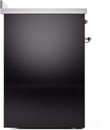 Nostalgie II 30 Inch Electric Freestanding Range in Glossy Black with Chrome Trim