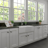 ZLINE 36" Palermo Farmhouse Apron Front Double Bowl Reversible Fireclay Kitchen Sink with Bottom Grid (FRC5121)