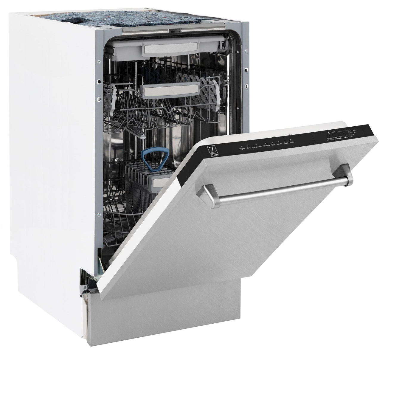 ZLINE 18" Tallac Series 3rd Rack Top Control Dishwasher with Traditional Handle, 51dBa [Color: DuraSnow Stainless Steel]