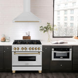 ZLINE 30 in. Autograph Edition Convertible Stainless Steel Range Hood with Stainless Steel Shell and Champagne Bronze Accents (KB4STZ-30-CB) [Color: Champagne Bronze Accents]