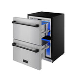 24 Inch Undercounter Built-in / Freestanding Drawer Freezer - Stainless Steel/black  Gordon Ramsay Series