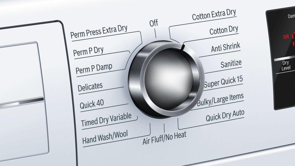 800 Series Cond. Dryer - 208/240V, Cap. 4.0 cu.ft., 15 Cyc.,63 dBA, SS Drum, Chr. Rev./Door Int. Light, ENERGY STAR