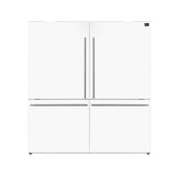 Forno Milano 2-Piece 62-Inch Freestanding Dual Bottom Freezer Refrigerator, White - 34.4 cu.ft, Touch Control, Ice Maker