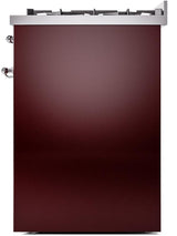 Nostalgie II 30 Inch Dual Fuel Liquid Propane Freestanding Range in Burgundy with Chrome Trim