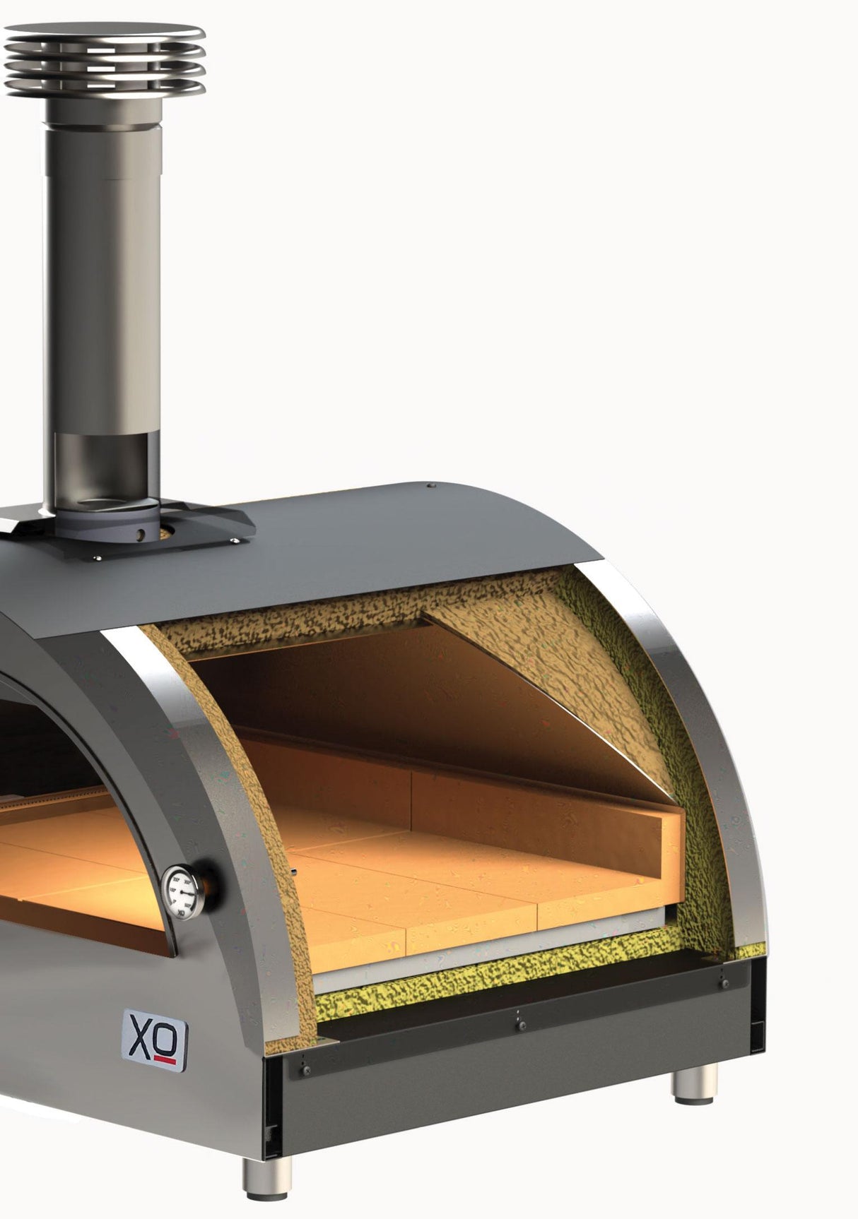 Countertop Hybrid Gas & Wood Oven in Black