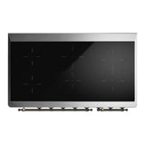 ILVE UMIB48QNR3MBB Majestic III 48 inch Induction Range with 6 Elements, 5.02 cu. ft. Total Oven Capacity (Solid Door, Midnight Blue, Burnished)