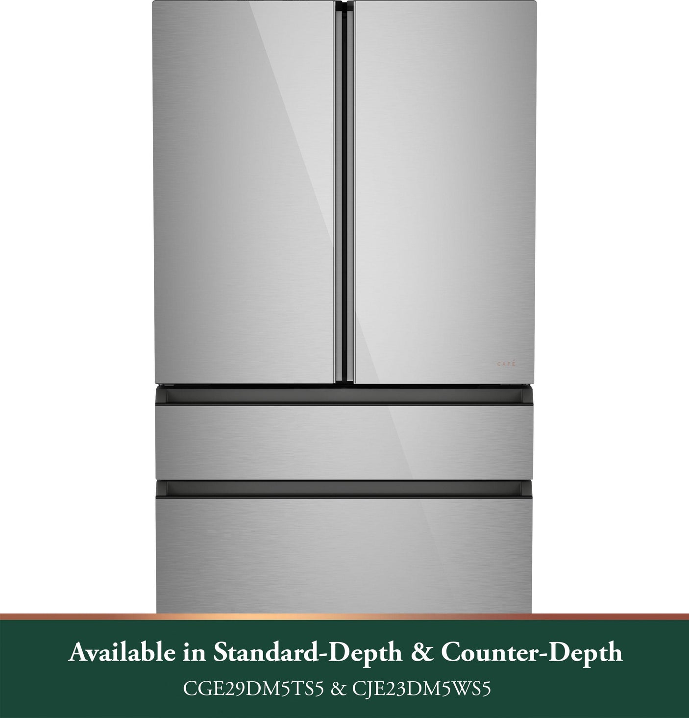 Café™ ENERGY STAR® 28.7 Cu. Ft. Smart 4-Door French-Door Refrigerator in Platinum Glass With Dual-Dispense AutoFill Pitcher