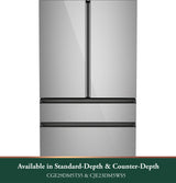 Café™ ENERGY STAR® 23.2 Cu. Ft. Smart Counter-Depth 4-Door French-Door Refrigerator in Platinum Glass With Dual-Dispense AutoFill Pitcher