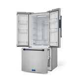 30 Inch 17.5 Cu Ft French Door Counter Depth Refrigerator With Ice Maker In Stainless Steel/navy Blue  Gordon Ramsay Series
