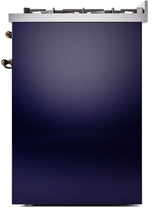 Nostalgie II 30 Inch Dual Fuel Liquid Propane Freestanding Range in Blue with Bronze Trim