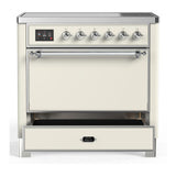 ILVE UMIB36QNR3AWC Majestic III 36 inch Induction Range with 6 Elements, 3.5 cu. ft. Total Oven Capacity (Solid Door, Antique White, Chrome)