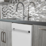ZLINE 24 in. Top Control Dishwasher with Stainless Steel Tub and Traditional Style Handle, 52dBa (DW-24) [Color: White Matte]