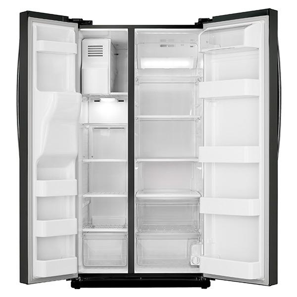 36" Wide, 24.5 cu. ft. Capacity Side-By-Side Refrigerator with LED Lighting (Black)