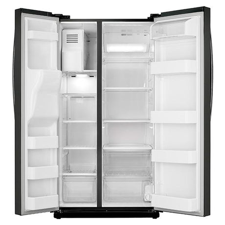 36" Wide, 24.5 cu. ft. Capacity Side-By-Side Refrigerator with LED Lighting (Black)