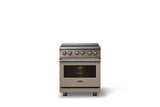 30"W. Induction Range (Finish: Nantucket, Trim: Brushed Brass)