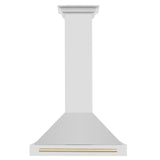 ZLINE 30 in. Autograph Edition Convertible Stainless Steel Range Hood with Stainless Steel Shell and Champagne Bronze Accents (KB4STZ-30-CB) [Color: Gold Accents]