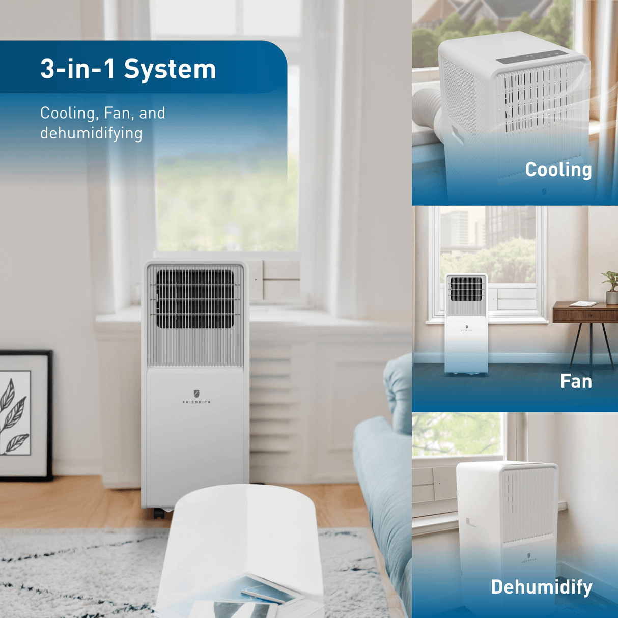 Friedrich ZoneAire Compact 10,000 BTU Single-Hose Smart Portable Air Conditioner