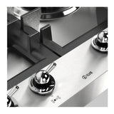 ILVE UHCPT125NSSCLP Nostalgie II 48 inch Built-In Gas Cooktop with Total Black Brass Burners, in Stainless Steel (6 Sealed Burners, Liquid Propane, Chrome)
