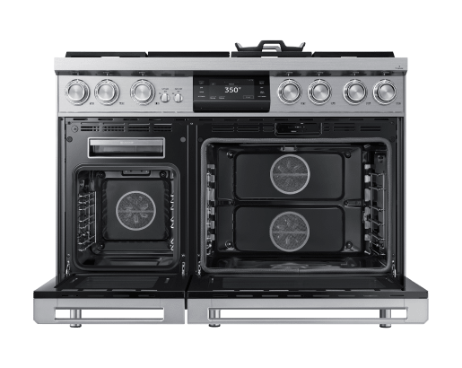48" Pro Dual-Fuel Steam Range, Silver Stainless Steel, Natural Gas & Liquid Propane