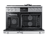 48" Pro Dual-Fuel Steam Range, Silver Stainless Steel, Natural Gas