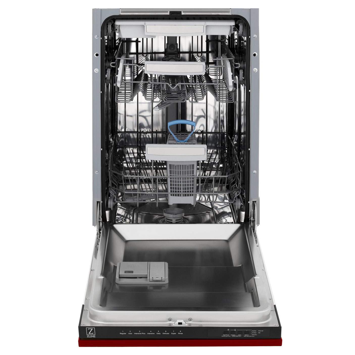 ZLINE 18" Tallac Series 3rd Rack Top Control Dishwasher with Traditional Handle, 51dBa [Color: Red Gloss]