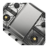 ILVE UHCP965FNSSB Nostalgie II 36 inch Built-In Gas Cooktop with Griddle, in Stainless Steel (Natural Gas, Burnished)