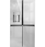 CAF(EBACK)™ ENERGY STAR® 27.4 Cu. Ft. Smart Quad-Door Refrigerator in Platinum Glass