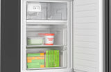 800 Series Free-standing fridge-freezer with freezer at bottom, glass door 24" Black, Total No Frost