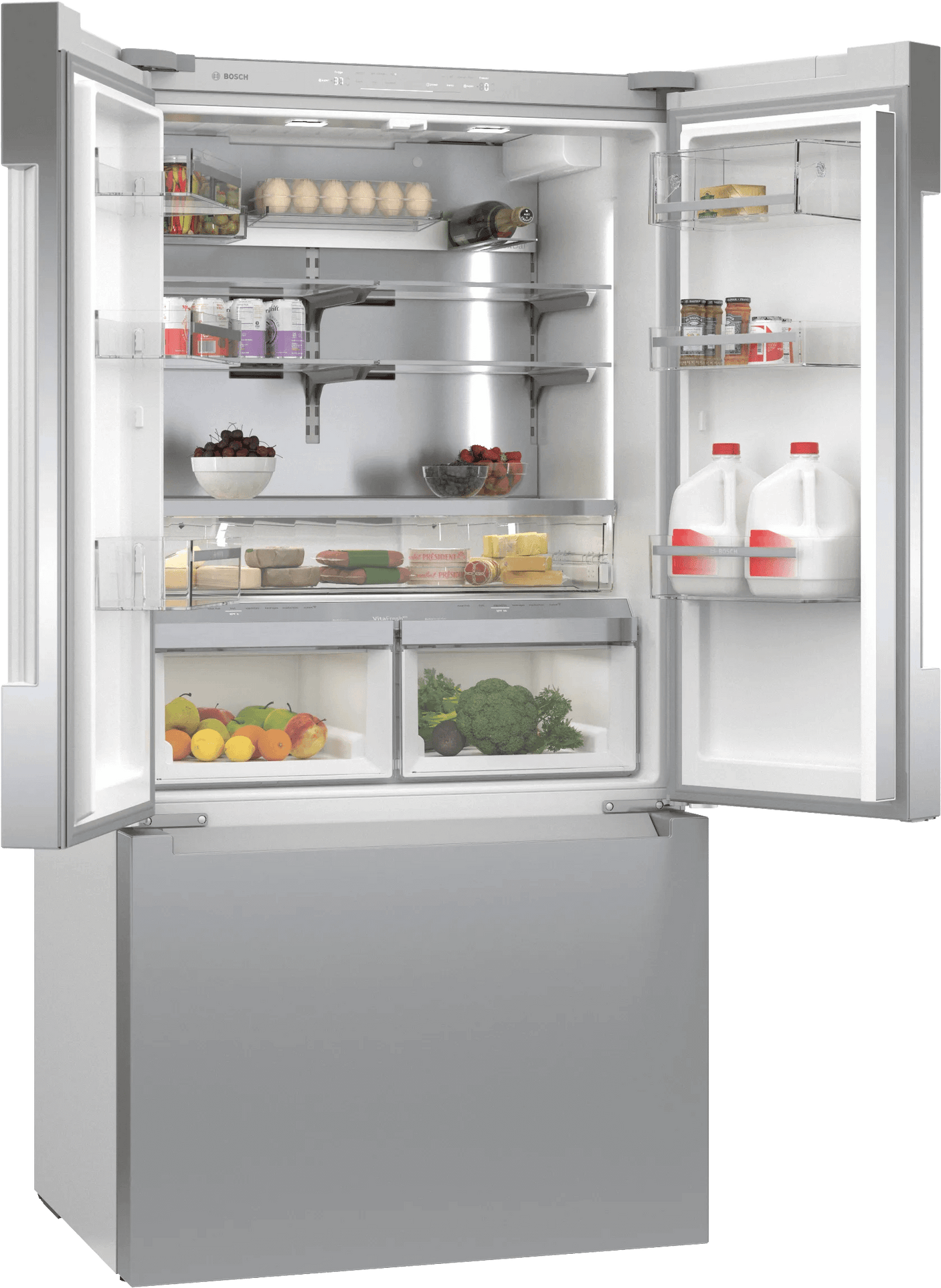 800 Series French Door Bottom Mount Refrigerator 36" Stainless steel (with anti-fingerprint), Total No Frost