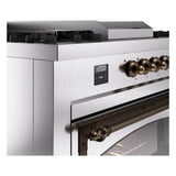 ILVE UN60FSNMPSSB Nostalgie II Noblesse 60 inch Dual Fuel Range (7 Sealed Burners + Griddle + French Top, Natural Gas, Triple Glass Door, Stainless Steel, Burnished)