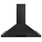 ZLINE 30" Convertible Wall Mount Range Hood in Black Stainless Steel with Set of 2 Charcoal Filters, LED lighting and Dishwasher-Safe Baffle Filters (BSKBN-CF-30)